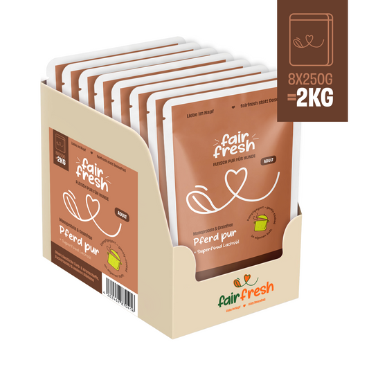 FAiRFRESH Pferd Pur 8er Paket – Monoprotein Multipack Futtermittelallergie Hund