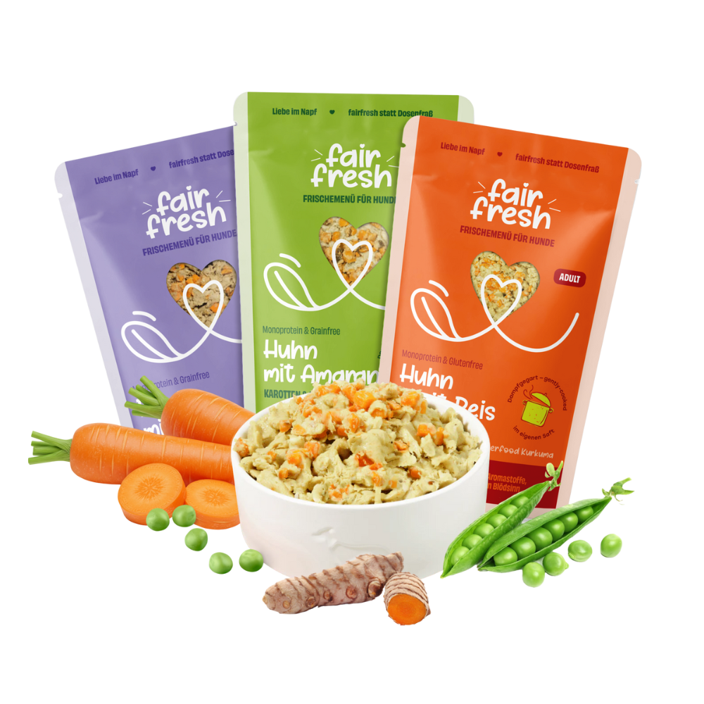 FAiRFRESH Dampfgegartes Hundefutter Komplettmenüs- Ohne Kühlung haltbar!