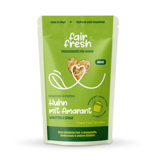 Huhn mit Amarant & Spinat- als Alleinfutter oder Topping