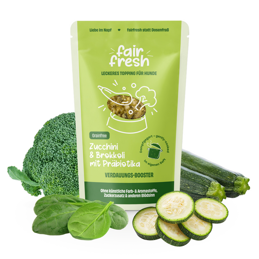 FAiRFRESH Zucchini-Brokkoli-Topping Beutel – Rückseite Monomaterial Nährwertangaben