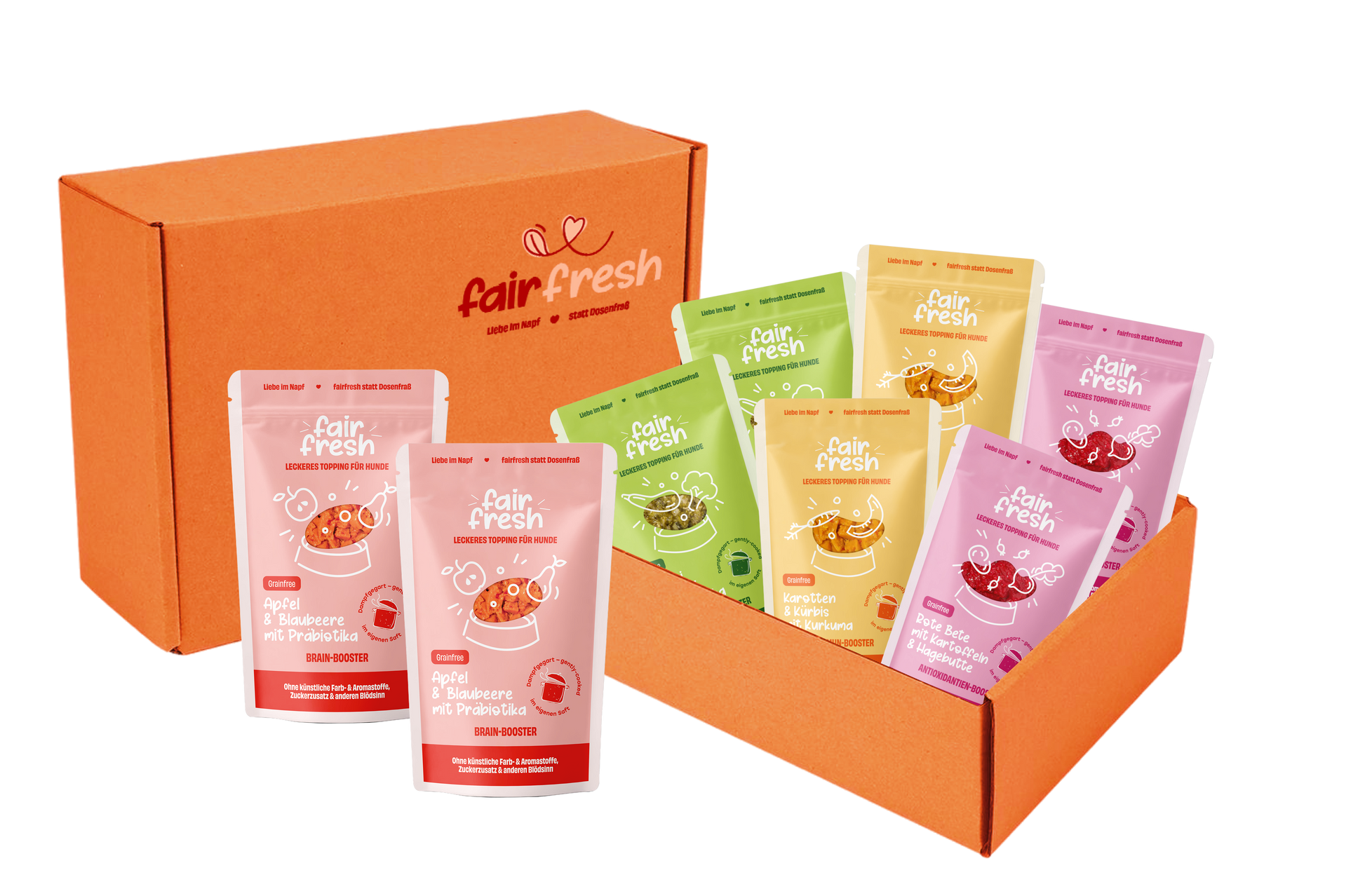 FAiRFRESH Toppings Übersicht – alle Sorten Karotten Kürbis Rote Beete Zucchini Apfel