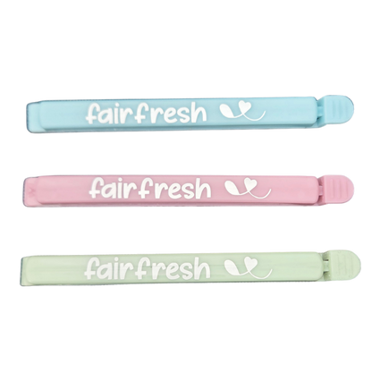 Verschluss-Clip in 3 Farben für einen sauberen Wiederverschluß der fairfresh-Beutel