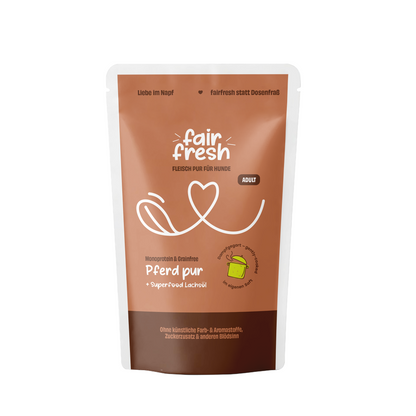 FAiRFRESH Pferd Pur – Monoprotein Alleinfutter Hund dampfgegart Allergie AGE-reduziert
