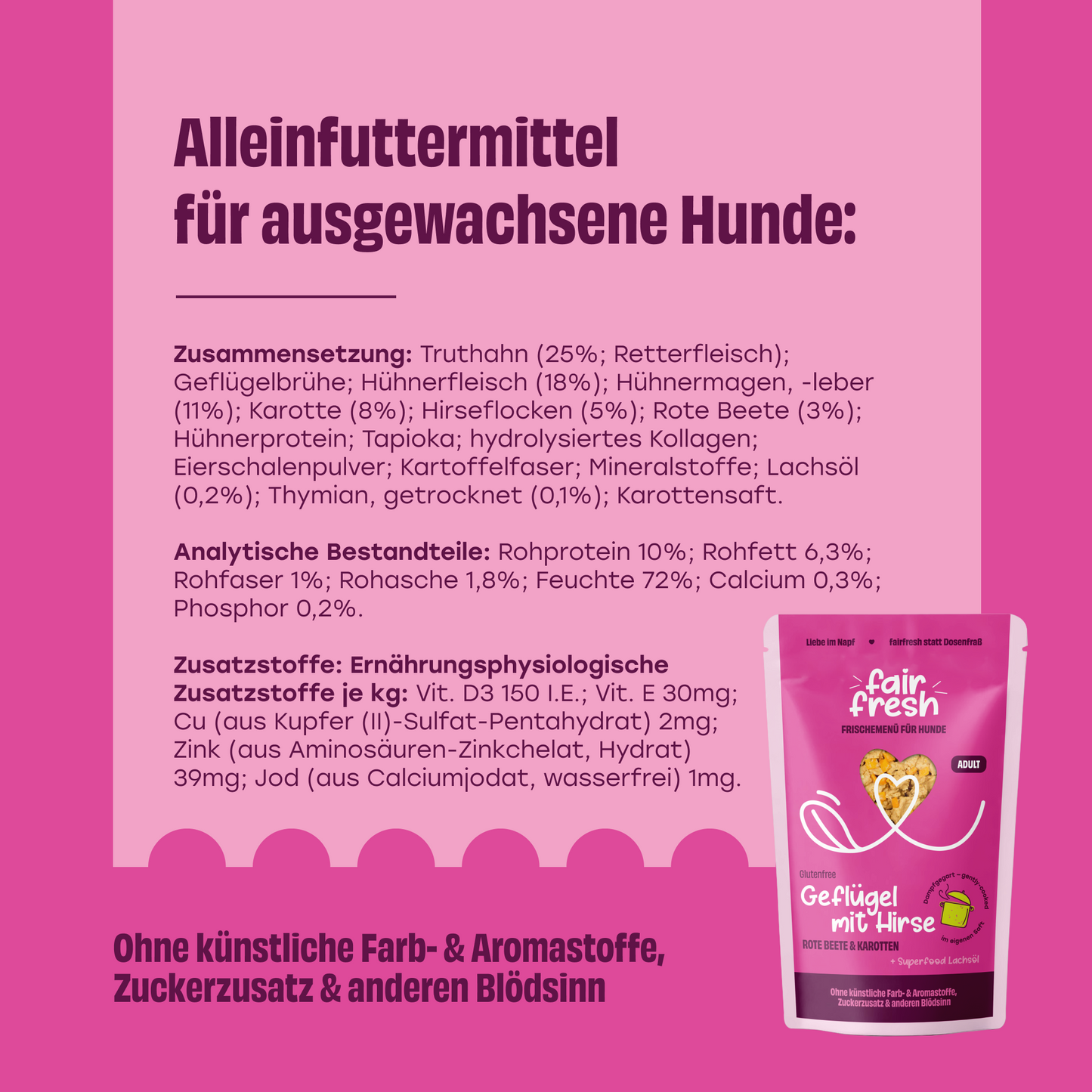 Geflügel mit Hirse, Roter Bete und Karotten