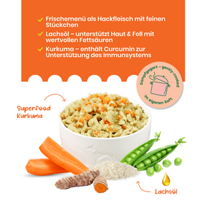 Huhn mit Reis & Lachsöl- als Alleinfutter oder Topping