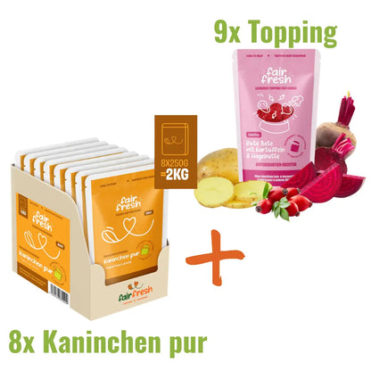 Genuss-Duo XXL: Kaninchen pur + Wunsch-Topping