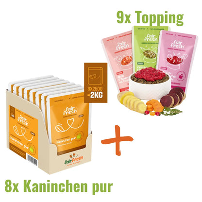 Genuss-Duo XXL: Kaninchen pur + Wunsch-Topping