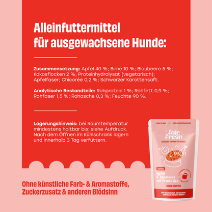 FAiRFRESH Apfel Topping Zusammensetzung – Nährwertangaben Präbiotika Antioxidantien