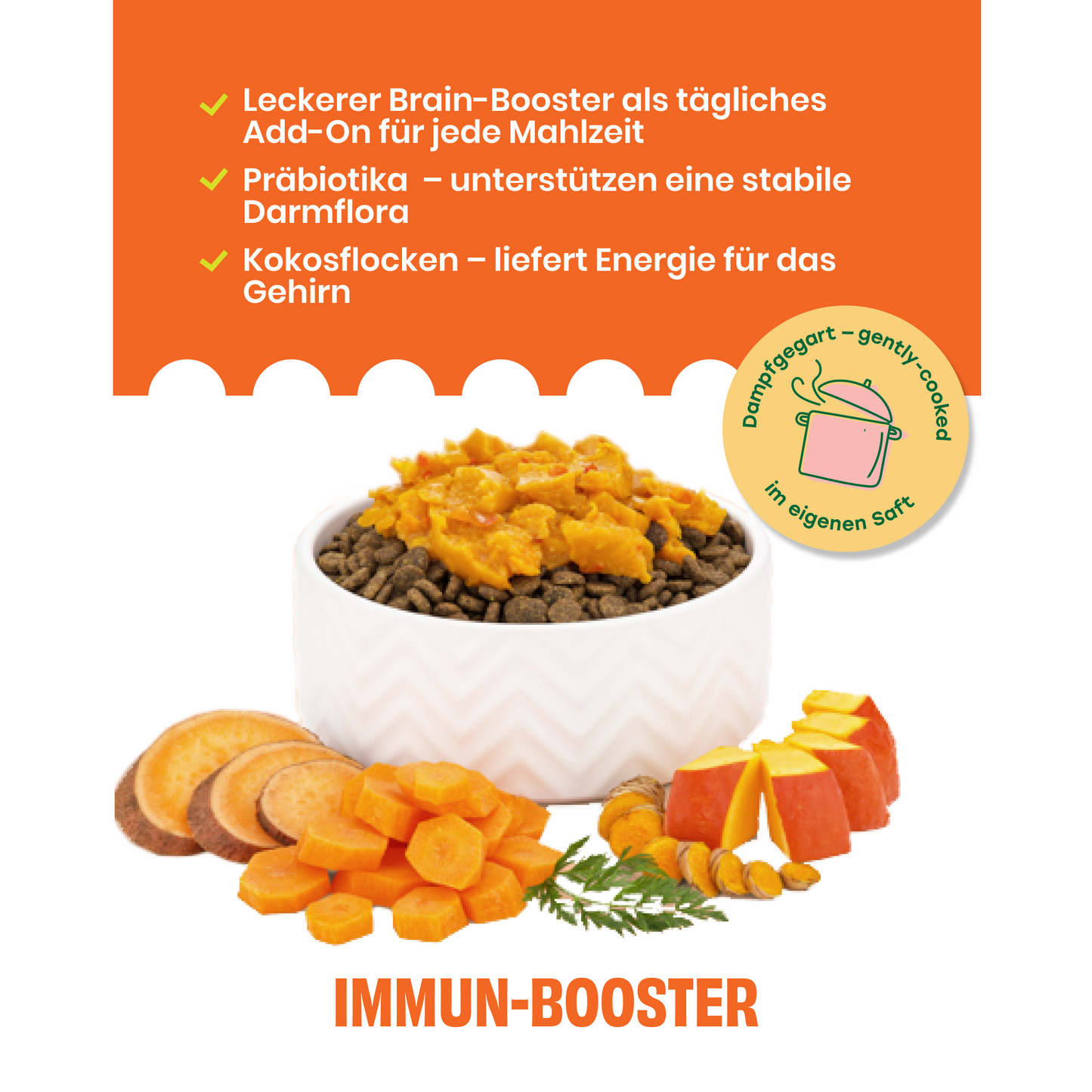 FAiRFRESH Karotten Kürbis Schüssel – Gemüse-Stücke frisch dampfgegart Serving Suggestion