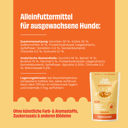 FAiRFRESH Karotten Topping Zusammensetzung – Beta-Carotin Kurkuma Nährwerte Antioxidantien