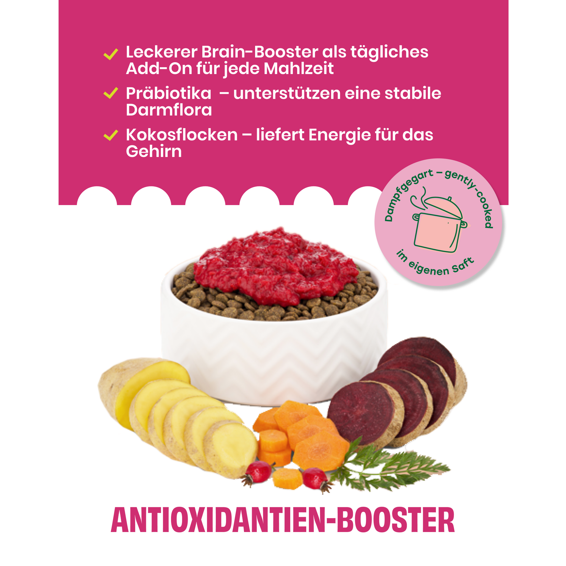 FAiRFRESH Rote Beete Schüssel – Gemüse frisch dampfgegart Serving Suggestion Hund