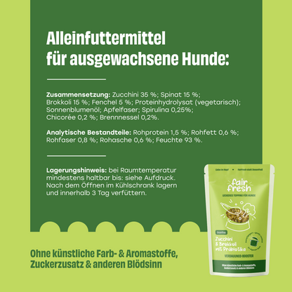 FAiRFRESH Zucchini Topping Zusammensetzung – Präbiotika Ballaststoffe Darmgesundheit Nährwerte